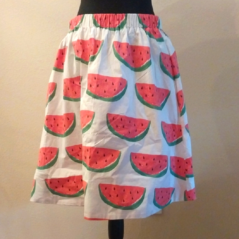 Katie Kime Watermelon Print A line Skirt